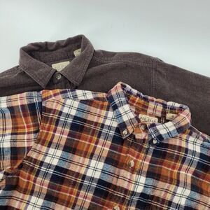 RedHead Flannel Large Shirt Bundle Plaid Brown Button Down‎ Long Sleeve